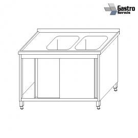 Stół-szafka drzwi suwane ze zlewem 2-komorowym