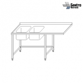 Stół ze zlewem 2-komorowym i miejscem na zmywarkę