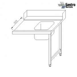 Stół załadowczy ze zlewem na dwóch nogach